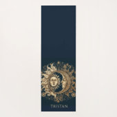 天エレガント金ゴールド太陽パーソナライズされた月 ヨガマット (裏面)