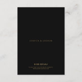 天エレガント黒結婚の エンクロージャーカード (裏面)