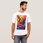 天カラフルの対立抽象芸術絵を描 Tシャツ (正面フル)