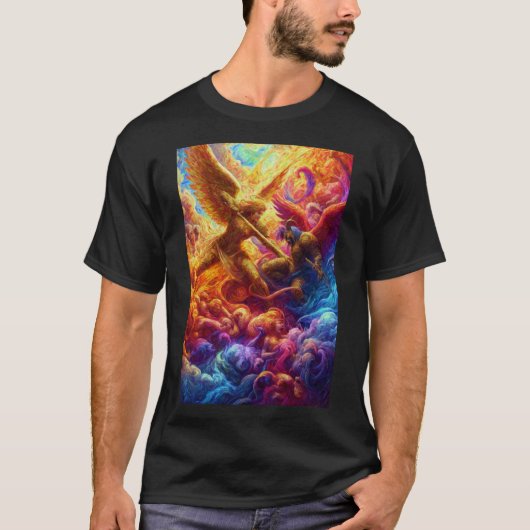 天カラフルの対立抽象芸術絵を描 Tシャツ (正面)