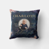 天ギフト誕生統計Keepsake写真子供部屋 クッション (裏面)