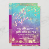 天クールモダン月と星の甘さ16 招待状 (正面/裏面)