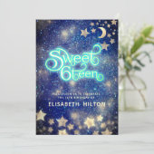天クール月と星タイポグラフィ甘い16 招待状 (スタンド正面)