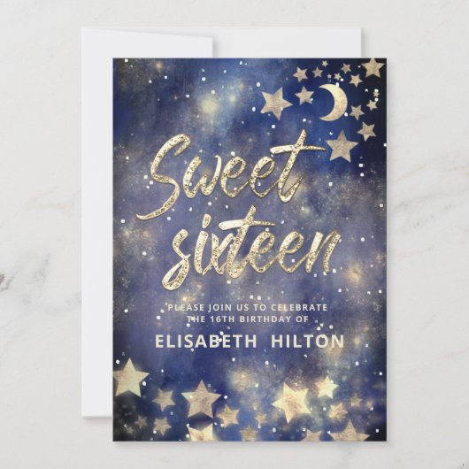 天クール月と星sweet sixteen 招待状 (正面)