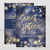 天クール月と星sweet sixteen 招待状 (正面/裏面)