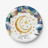 天シンプル星の天の赤ちゃんシャワー ペーパープレート (正面)