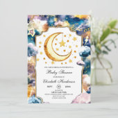 天シンプル星の天の赤ちゃんシャワー 招待状 (スタンド正面)