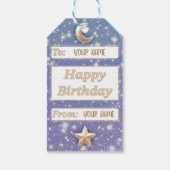 天パーソナライズされた誕生日カスタムギフトラベル ギフトタグ (裏面)