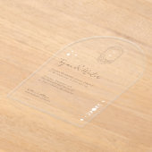 天ミニマル星ボホムーン&スターズ結婚アーチズ アクリル招待状 (レイダウン)