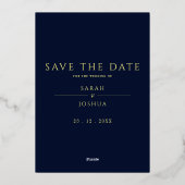 天ミニマル海軍スタームーン写真 箔招待状 (裏面)