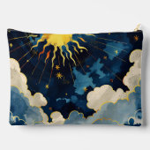 天モダンの太陽の星と青雲 アクセサリーポーチ (裏面)