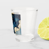 天モダンの太陽の星と青雲 ショットグラス (右)