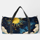 天モダンの太陽の星と青雲 ダッフルバッグ (裏面)