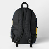 天モダンの太陽の星と青雲 プリントバックパック (裏面)