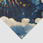 天モダンの太陽の星と青雲 薄葉紙 (詳細)