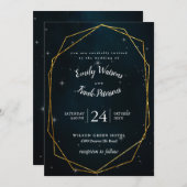 天モダンの結婚招き 招待状 (正面/裏面)