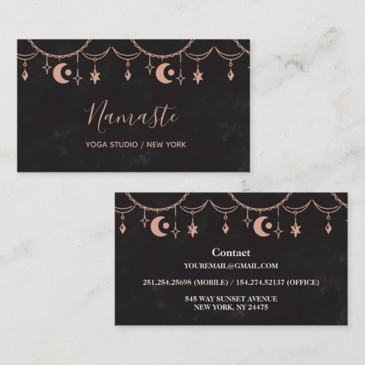 天モダンエレガント要素ヨガ 名刺 (正面/裏面)