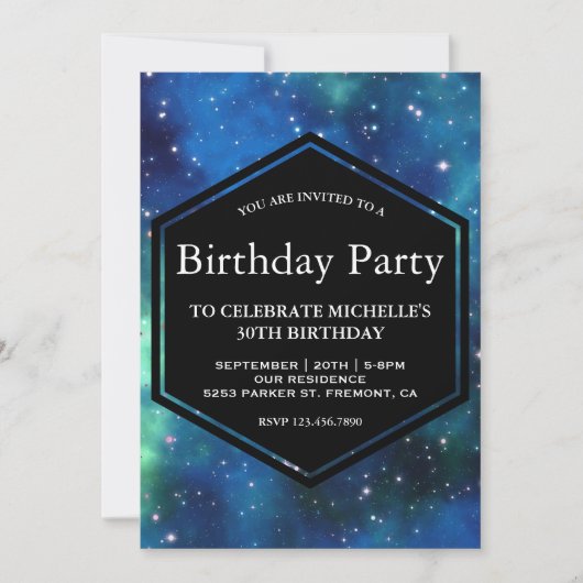 天モダン宇宙銀河系誕生会 招待状 (正面)