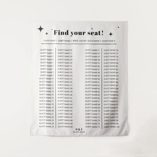 天モダン布バンケット座席表 タペストリー (正面)