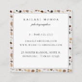 天モダン然地色テラゾパターン スクエア名刺 (裏面)