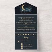 天ユニークファンタジー結婚の オールインワン招待状 (内側)