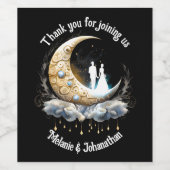 天三日月夫婦シルエット星空 ワインラベル (シングルラベル)