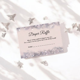 天上おむつラッフルピンクベビーシャワー エンクロージャーカード