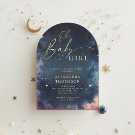 天上のギフト真夜中のブルースターアーチベイビーシャワー 招待状