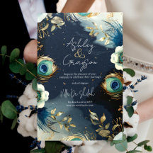 天上のクジャクの羽 エレガントな結婚式