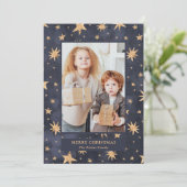 天上のクリスマス |青い写真の金ゴールド星 シーズンカード (スタンド正面)