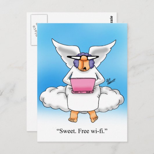 天上のユーモア天使コンピュータ漫画のギフト！ ポストカード (正面/裏面)