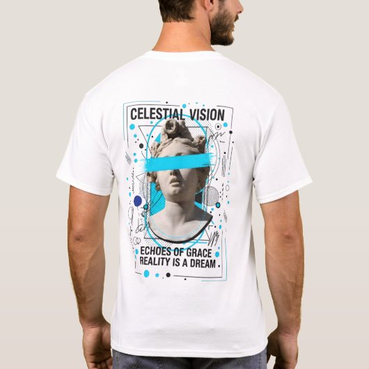 天上のヴィジョン像 プレミアム Tシャツ (裏面)