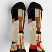 天上の優雅さ: ベージュの抽象的探求 ソックス (上部)