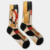 天上の優雅さ: ベージュの抽象的探求 ソックス (右)