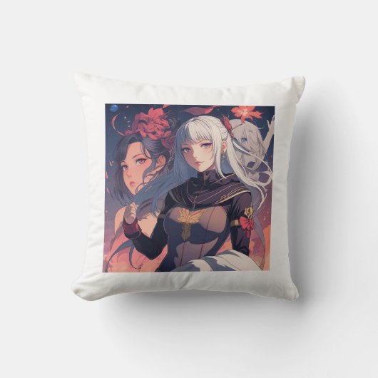 天上の優雅さ：三毛枕 クッション (正面)