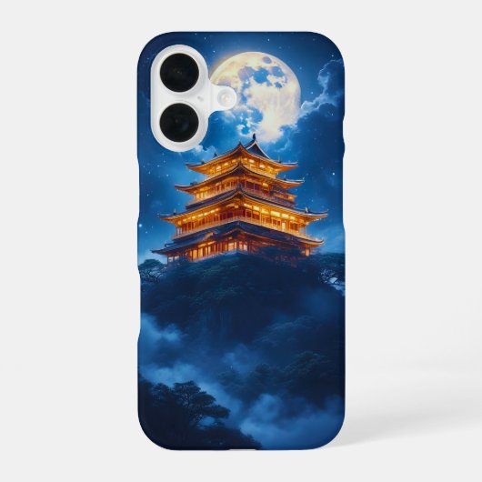 天上の山の月宮殿 iPhone 16ケース (裏面)