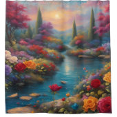 天上の庭流れ シャワーカーテン (正面)