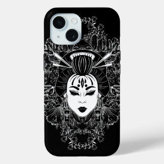 天上の日本の神秘的な芸者魂 iPhone 15ケース