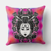 天上の神秘的な日本の芸者精神 クッション (裏面)