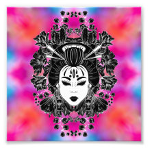 天上の神秘的な日本の芸者精神