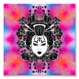 天上の神秘的な日本の芸者精神 フォトプリント           