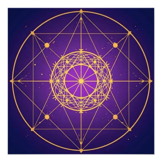 天上の聖なる曼荼羅 - 神秘幾何学 フォトプリント (正面)