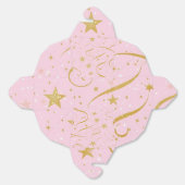 天上の贈り物 – ピンクと金ゴールド星のギフトボックス フェイバーボックス (見開き)