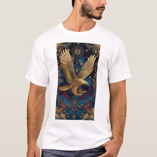 天上の金の鷲アート Tシャツ (正面)