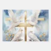 天上の鳩と十字架 ラッピングペーパーシート (正面3)