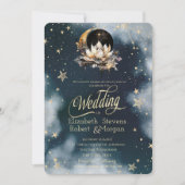 天上の黄金の太陽、月、星たちよ、蓮の花の夜空よ 招待状 (正面)