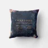 天上ギフト誕生統計Keepsake Navy子供部屋 クッション (裏面)