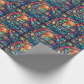 天上ステンドグラスのアートワークのラッピング紙 ラッピングペーパー (角)