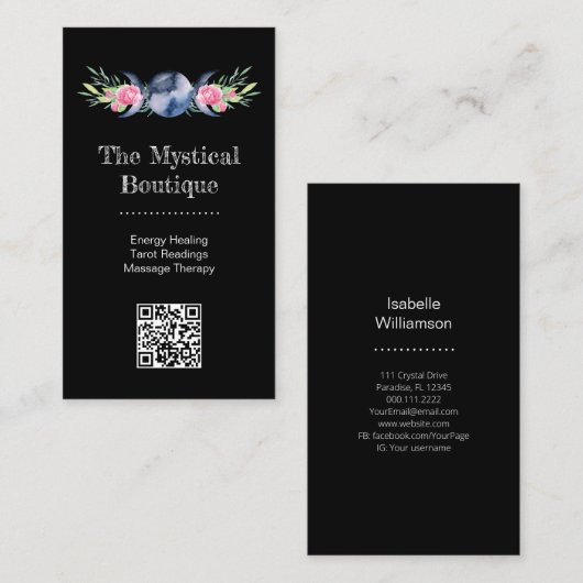 天上三月女神メタフィシカルQRコード 名刺 (正面/裏面)