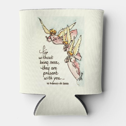 天上天使とことわざスケッチ心地よい 缶クーラー (正面)